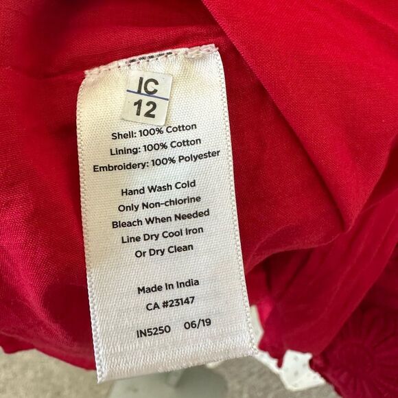 Talbots 100% Cotton Embroidered Floral Appliqué Scallop Hem Shell Lined Top M - Picture 7 of 8